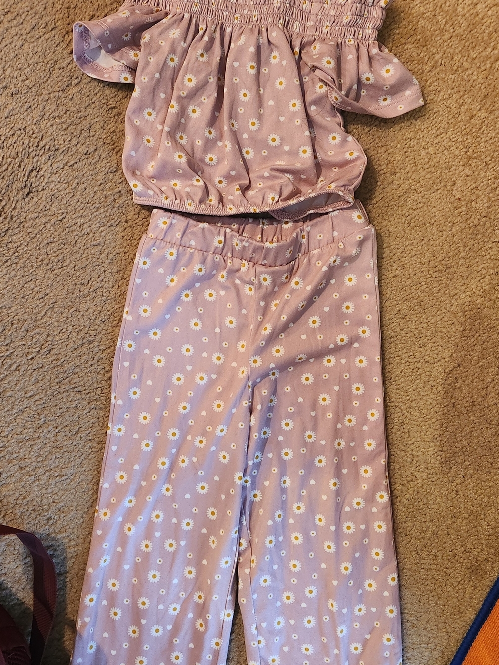 Kids Daisy Print Pink Set